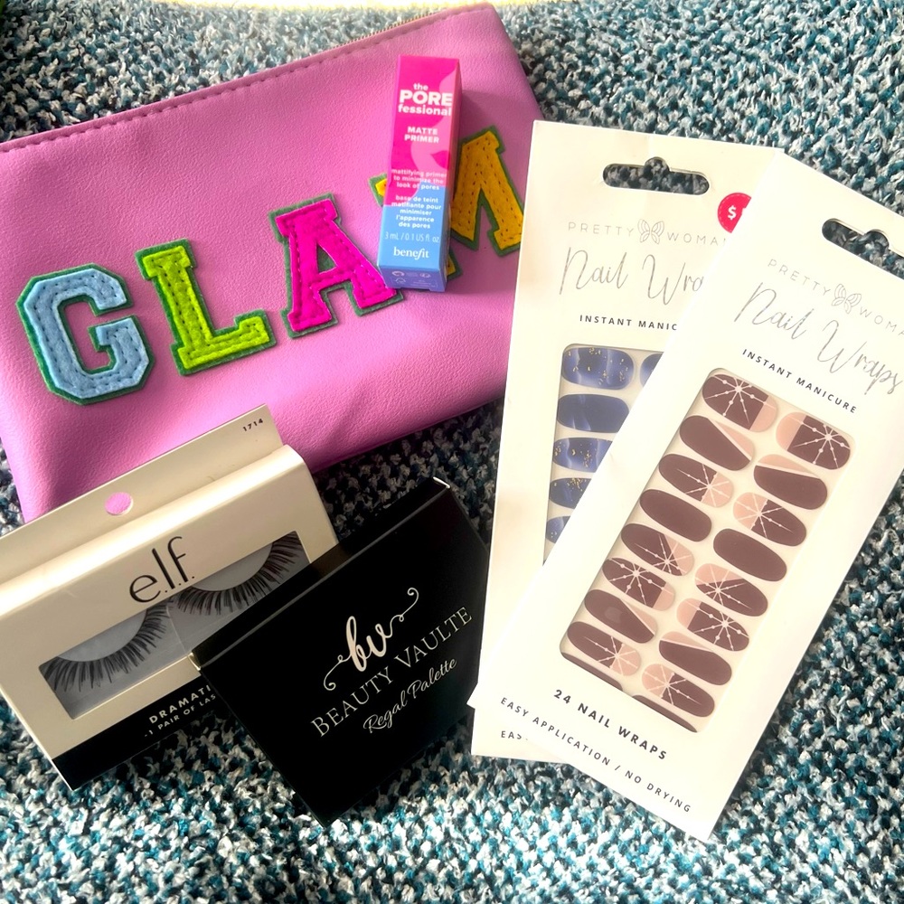 Beauty Bundle - porefessional primer, eyeshadow palette, nail wraps, lashes